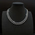 2Pcs Men Iced Out Gun Black Rhodium Plated CZ Cuban Link 55CM Necklace & Bracelet Set